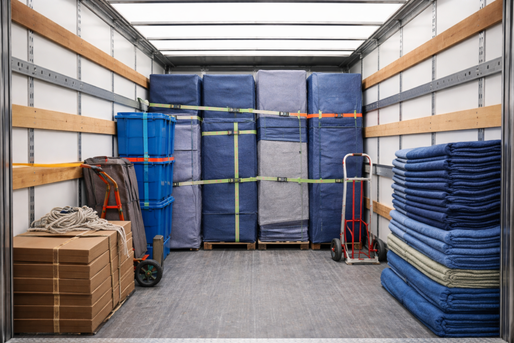 Moving services between Moncton and Fredericton with organized truck loading for inter-city relocation