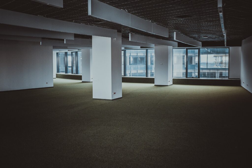 Empty office space in Moncton, NB prepared for commercial relocation