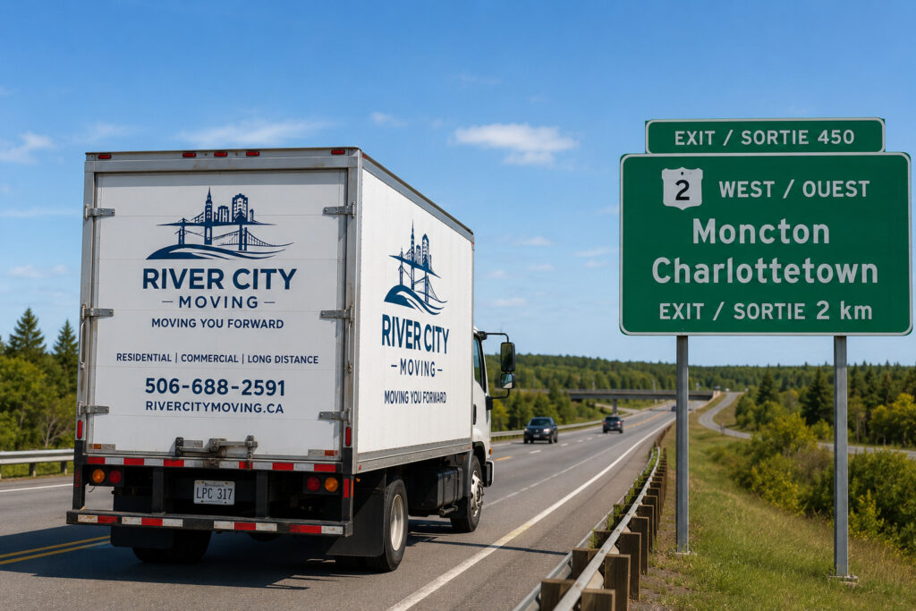 Long-distance movers transporting household goods between New Brunswick cities